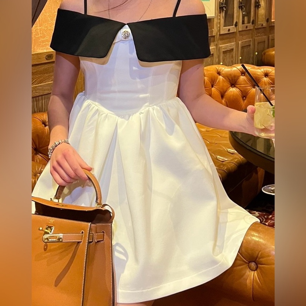 Elegant Black and White Dress